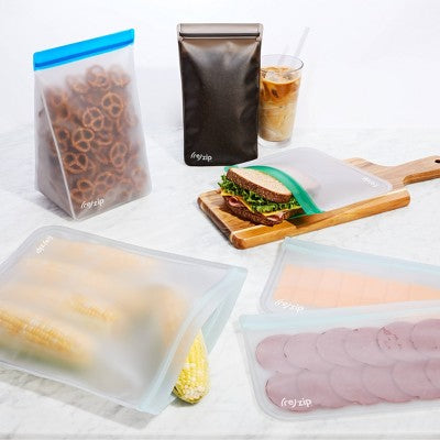 (re)zip Reusable Leakproof 2 Gallon and 2 Half Gallon Refrigerator and Freezer Bags - 4-pc
