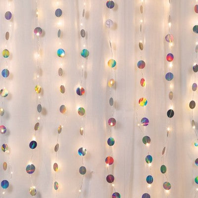 Teen Iridescent Dot Curtain String Light - West & Arrow