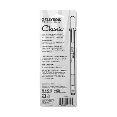 3pk Gelly Roll Classic Pens 3 Tip Sizes - White