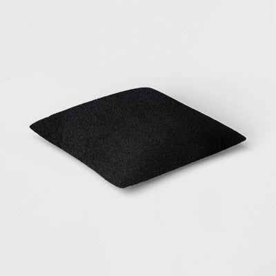 20"x20" Boucle Solid Square Outdoor Throw Pillow Black - Threshold