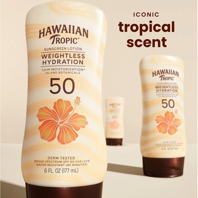 Hawaiian Tropic Silk Hydration Weightless Lotion Sunscreen - SPF 50 - 6 fl oz