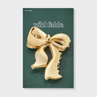 Shiny Bow Claw Hair Clip - Wild Fable Gold