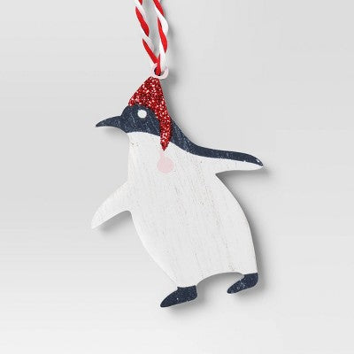 10pc Wood Penguin Christmas Tree Ornament Set - Wondershop