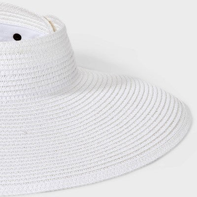 Womens Straw Visor Hat: Packable Midweight Woven Headwear