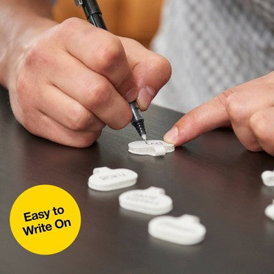Wrap-It 12pk Storage Cable Labels Regular White: Cord Organizer & Cable Management Clips