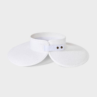 Womens Straw Visor Hat: Packable Midweight Woven Headwear
