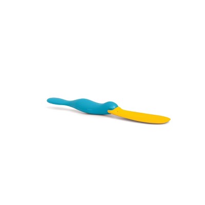 Ototo Splatypus Jar Spatula: Ergonomic Silicone, Dishwasher-Safe, Yellow & Blue, Non-Slip Handle