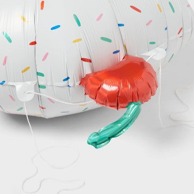5ct Rainbow Birthday Cake Happy Birthday Foil Balloon Bouquet- Spritz