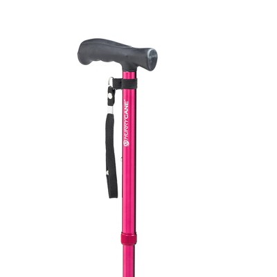 Drive Medical HurryCane Freedom Edition Folding Cane with T Handle, Red