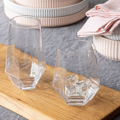 over&back 18 fl oz Facet Tall Tumbler Clear