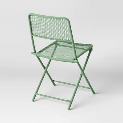 Metal Mesh Outdoor Portable Patio Folding Chair Green - Room Essentials (LOCAL PICKUP ONLY)