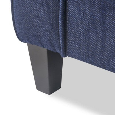 Harmon Track Arm Sectional Sofa Navy - Serta: Contemporary Reversible Chaise, Loose Cushions, Pine Frame, 3-Seater (LOCAL PICKUP ONLY)