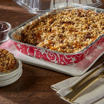 EZ Foil 8" x 8" Red Holiday Cake Pan with Lids - 3ct
