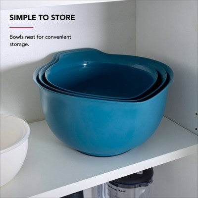 KitchenAid Set of 3 Mixing Bowls Agave