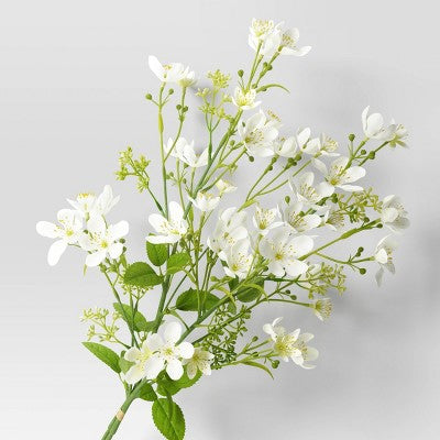 White Apple Blossom Artificial Stem - Threshold (LOCAL PICKUP ONLY)