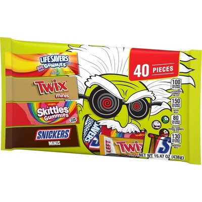 Mars - Snickers, Skittles, Twix & Life Savers Gummies Halloween Candy - 15.47oz/40ct
