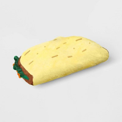 Taco Throw Pillow Yellow - Room Essentials: Novelty Plush Food Design, Multicolor, Indoor Use, 13.5"x8" Polyester