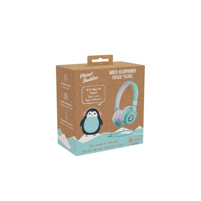 Planet Buddies Wired on ear Headphones V2 - Pepper Penguin