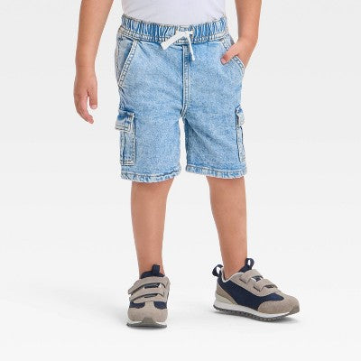 Toddler Boys' Pull-On Denim Cargo Shorts Cat & Jack Light Wash 2T