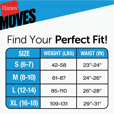 Hanes Moves Boys' 5pk Anti-Chafe Boxer Briefs - Blue S: Moisture Wicking, Quick Dry, 4-Way Stretch