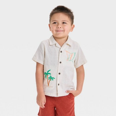 Toddler Boys' T-Shirt - Cat & Jack Cream 3T