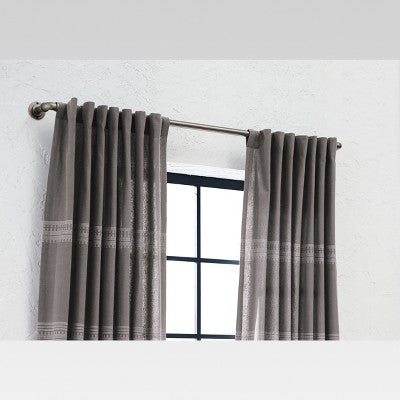 36"-66" French Pipe Curtain Rod Pewter - Threshold: Adjustable Metal, Antique Finish, 30lb Capacity (LOCAL PICKUP ONLY)