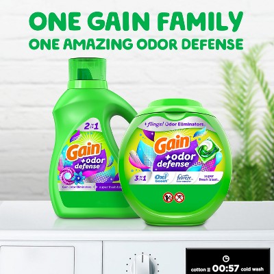 Gain Flings Odor Defense Laundy Detergent - Super Fresh Blast - 112ct