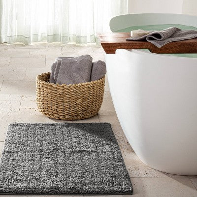 21"x34" Looped Bath Rug Dark Gray - Casaluna