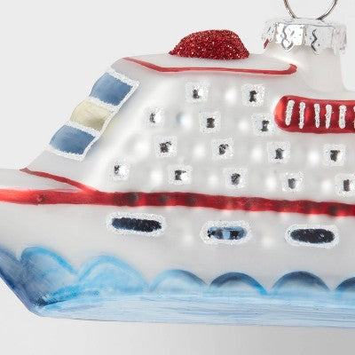 Glass Cruise Ship Christmas Tree Ornament - Wondershop