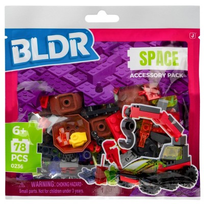 BLDR Space Pack Accessory Set: Creative Thinking Educational Toy Building Components, ABS Material, 78 Pieces
