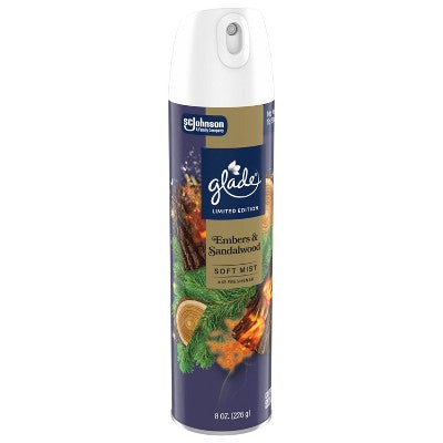 Glade Compressed Gas Air Freshener Aerosol - Embers & Sandalwood - 8oz