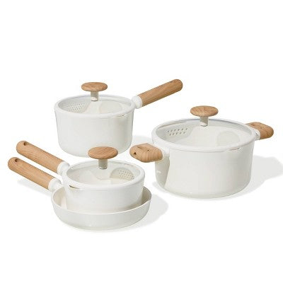 Carote 11pc Ceramic Nonstick Cookware Set Cream