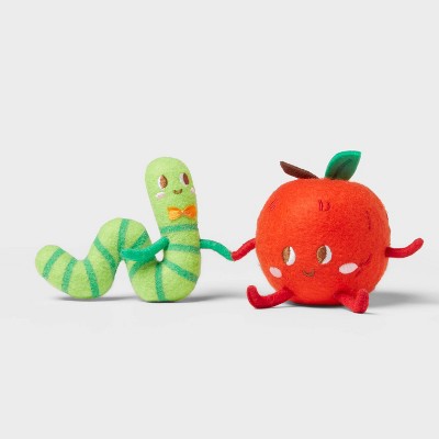 Felt Apple and Worm Duo Easter Figurine - Spritz