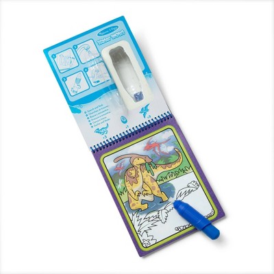 Melissa & Doug On The Go Water Wow! Reusable Water-Reveal Activity Pad Travel Toy - Dinosaurs: Plastic Material, Watercolor Brushes