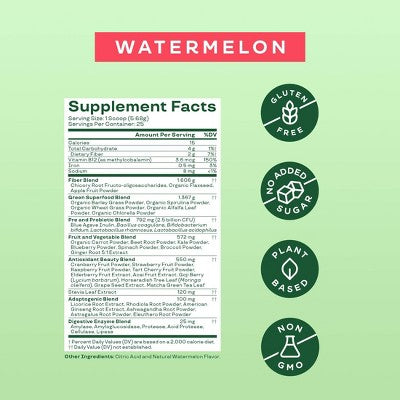 BLOOM NUTRITION Greens and Superfoods Powder - Watermelon - 5oz/25 Servings