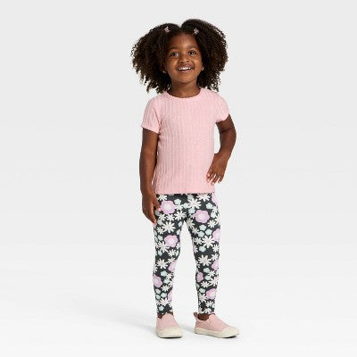 Toddler Girls' Pointelle Short Sleeve T-Shirt - Cat & Jack 3T