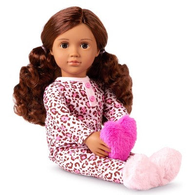 Our Generation Gracia 18" Doll in Pink Leopard-Print Pajama (LOCAL PICKUP ONLY)
