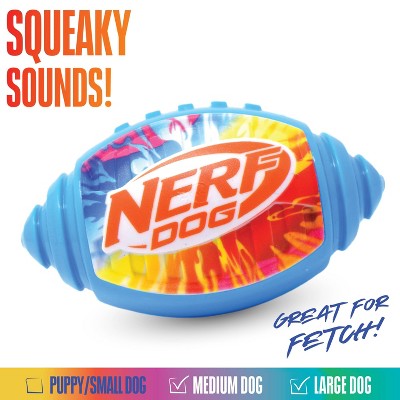NERF Color Blast Squeak Football Dog Ball Toy