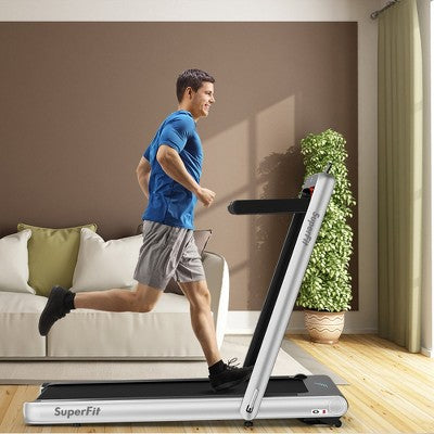 Costway 4.75HP 2 In 1 Folding Treadmill W/Remote APP Control Silver (LOCAL PICKUP ONLY)