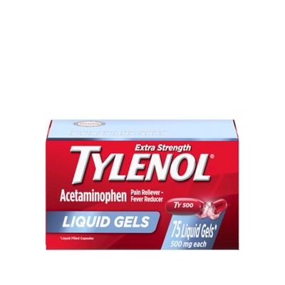 Tylenol Extra Strength Liquid Gels, Pain Reliever & Fever Reducer - Acetaminophen - 75ct