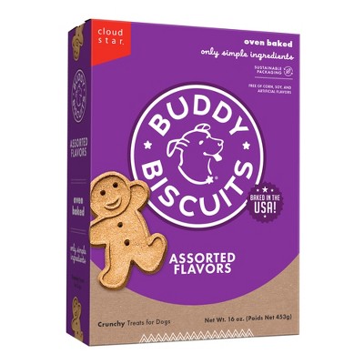 Buddy Biscuits Crunchy Assorted Flavors with Beef, Chicken and Cheese Biscuit Dog Treats - 16oz