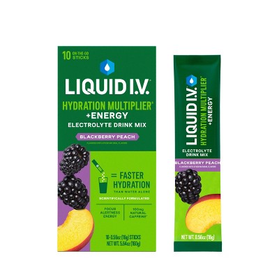 Liquid I.V. Hydration Multiplier Vegan Powder Electrolyte Supplements - Blackberry Peach - 0.56oz/10ct