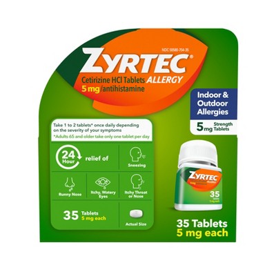 Zyrtec Adult Treatment 5mg Cetirizine Tablet - 35ct
