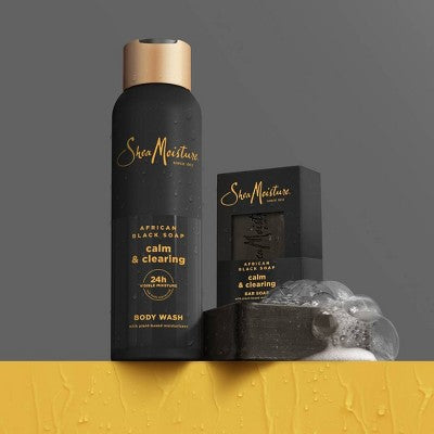 SheaMoisture Body Wash Calm & Clearing - African Black Soap with Aloe & Vitamin E - 18 fl oz