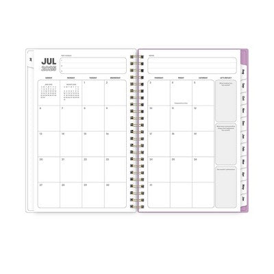 Blue Sky 5"x8" 2025-2026 Weekly/Monthly Wirebound Planner Butterfly Confetti Lavender