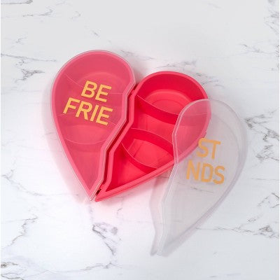 Cook With Color Valentine Best Friends Heart-Shaped Snack Box Pink