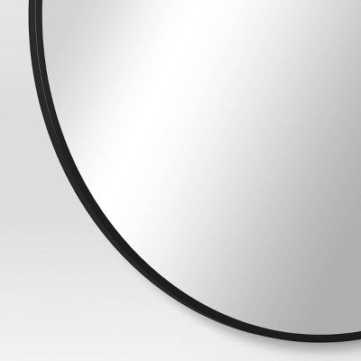 28" Round Metal Mirror Black - Room Essentials (LOCAL PICKUP ONLY)