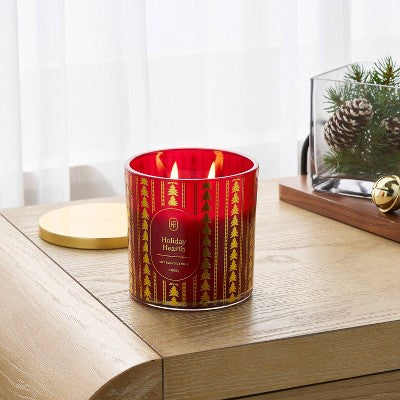 2 Wick Lidded Holiday Hearth Jar Candle 12oz - Threshold