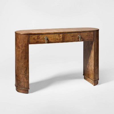 Burled Wood Console Table with Decorative Hardware Dark Brown - Threshold designed with Studio McGee (LOCAL PICKUP ONLY)