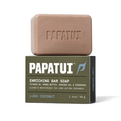 Papatui Men's Sulfate-Free Exfoliating and Hydrating Avocado Oil and Ceramides Bar Soap - 1.4oz: Normal Skin, Basic Cleansing, Coconut Scent